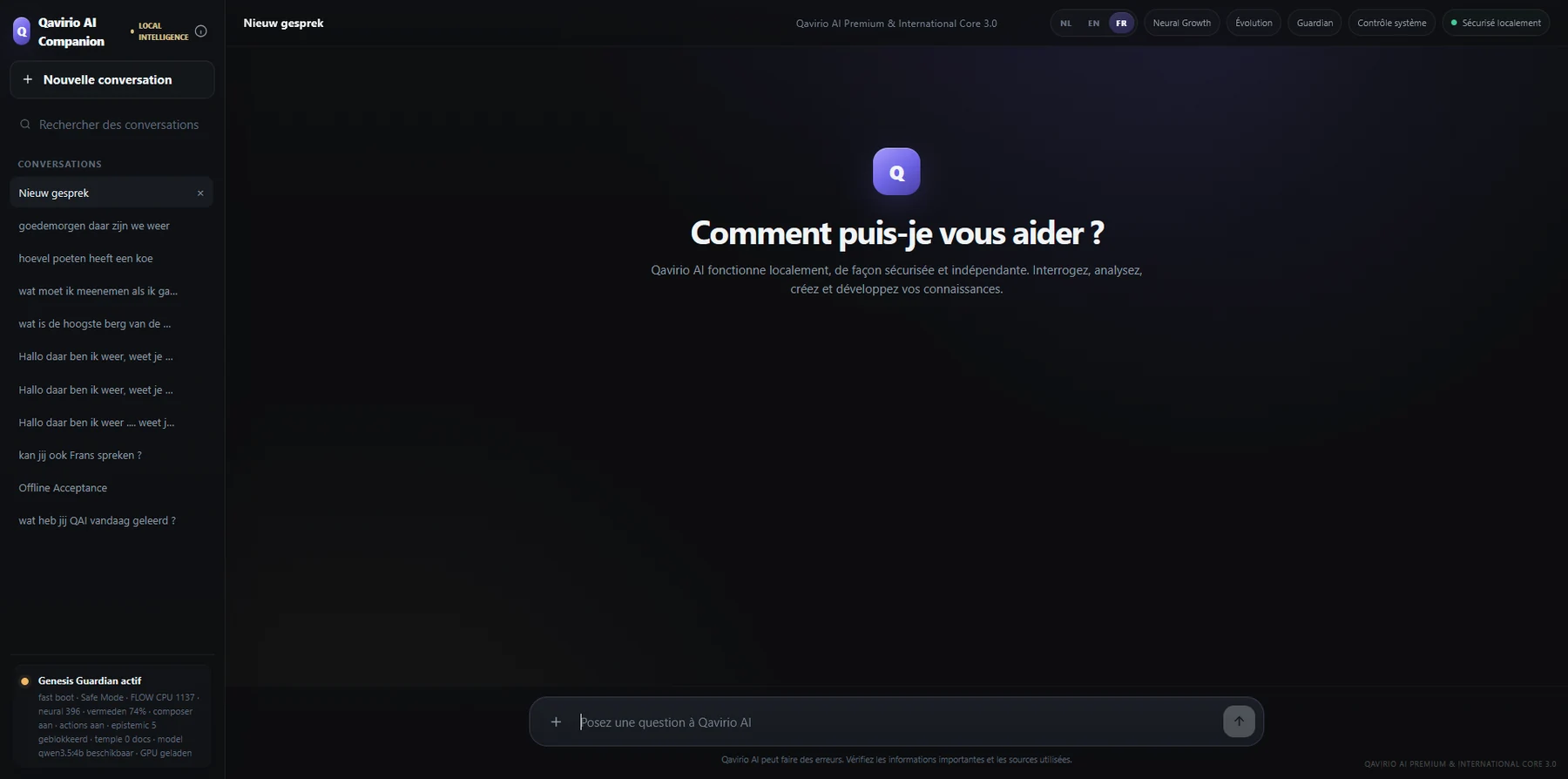 QAI Companion multilingual interface